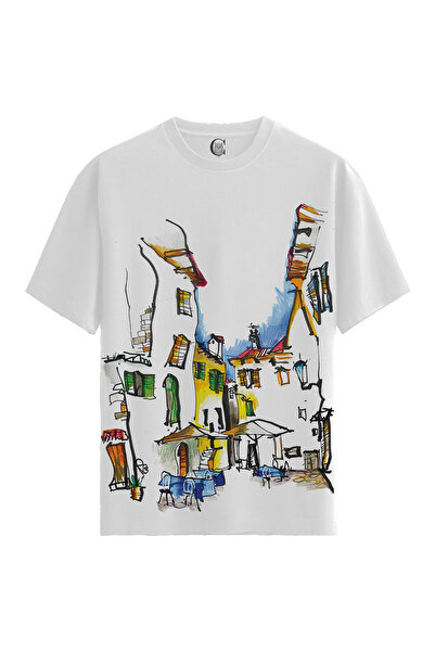 Color Luxe Men'S/Unisex White 100% Cotton Relaxed Fit (Relaxed Fit) Crew Neck...