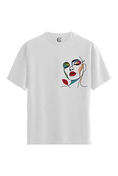 Color Luxe Women/Unisex White 100% Cotton Relaxed Fit Crew Neck Dust Custom P...