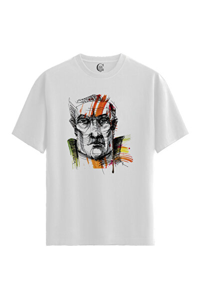 Color Luxe Men/Unisex White 100% Cotton Relaxed Fit Crew Neck Solitude Custom...