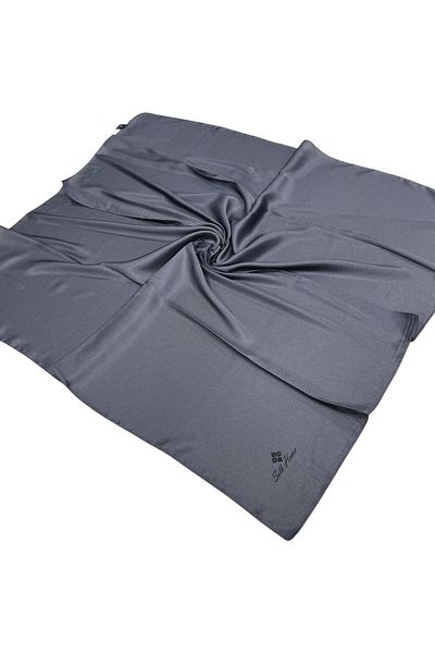 Silk Home Plain Shiny Scarf - Lead