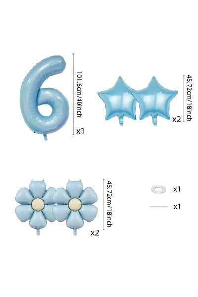 DÜVENCİ TİCARET Blue Daisy Balloon Set