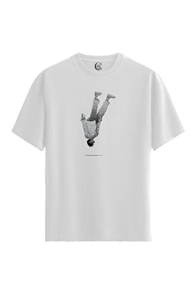 Color Luxe Men/Unisex White 100% Cotton Relaxed Fit Crew Neck Flow Custom Pri...