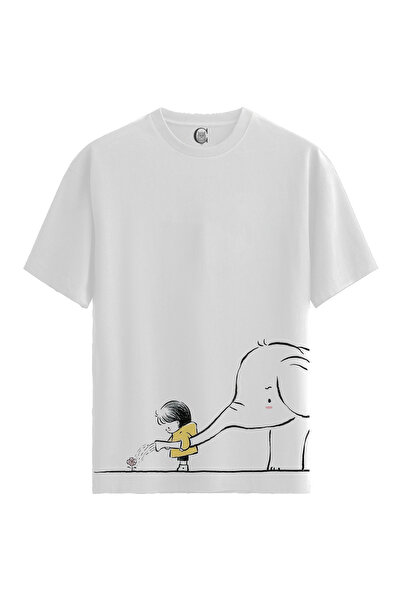 Color Luxe Women/Unisex White 100% Cotton Relaxed Fit Crew Neck Dust Custom P...