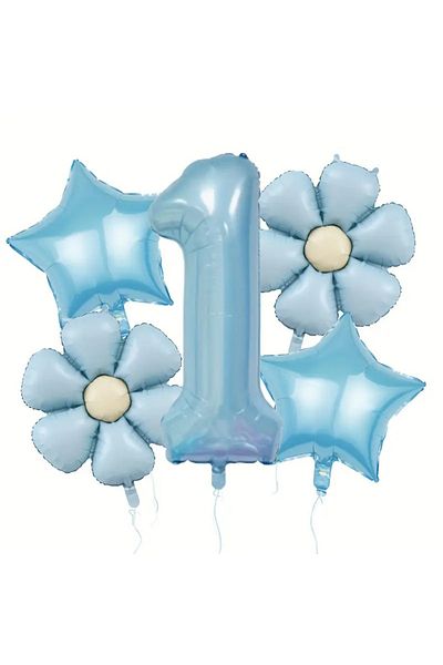 DÜVENCİ TİCARET Blue Daisy Balloon Set