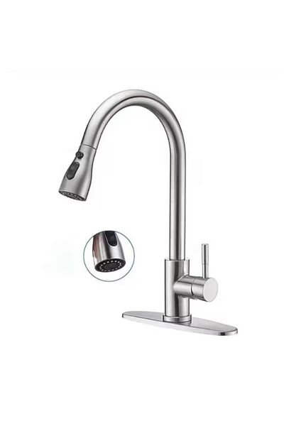 TrioStore Premium Kitchen Sink Faucet, Pull-out Nozzle with 70 cm Hose, Ceramic Cartridge