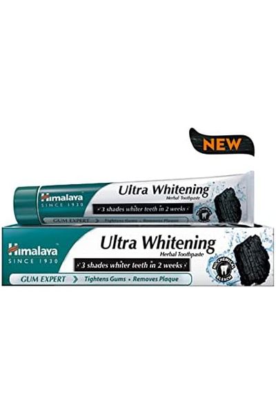 Himalaya Ultra Whitening Herbal Toothpaste With Activated Coconut Charcoal - 75ml