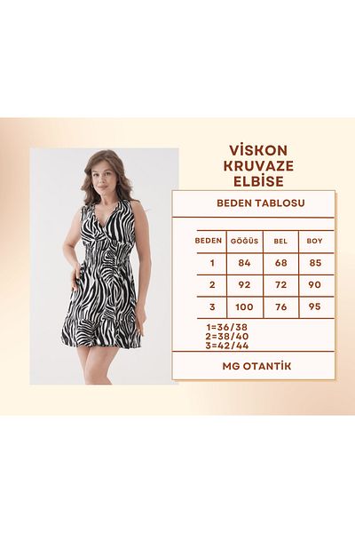 MG OTANTİK Women's Summer Viscose Double Breasted Mini Dress – Casual Casual Cut with Elastic Waist Mg001