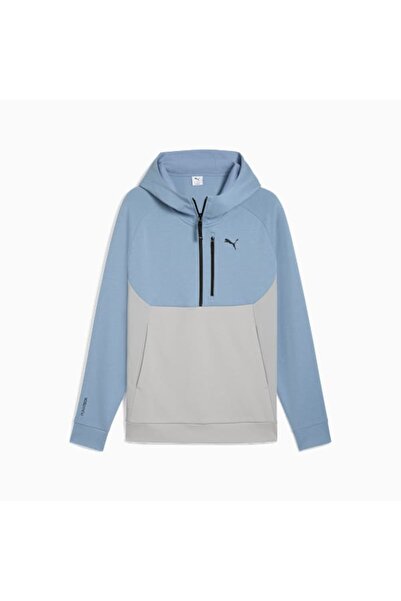 Puma Erkek Mavi Pumatech Half Zip Hoodie Sweatshirt 688044-34
