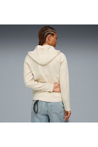 Puma Women's Beige Evostripe Full-Zip Hoodie Sweatshirt 688141-87