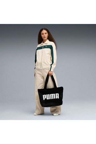 Puma Women's Black up Faux Fur Shopper Shoulder Bag 091712-01