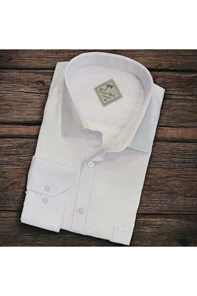 EREN STYLE Λινό Λινό Κλασικό Μακρυμάνικο Αντιιδρωτικό Λευκό Ανδρικό Πουκάμισο...