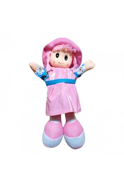 OEM Păpușă textilă cu pălărie, 21 cm, roz