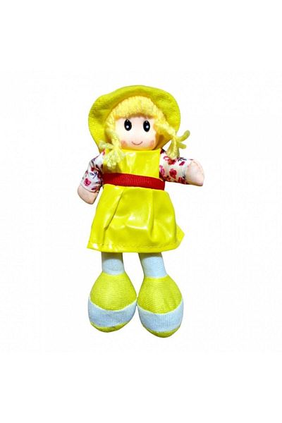 OEM Textile doll with hat, 21 cm, yellow