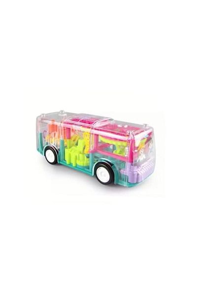 OEM Transparent Toy Bus with Sounds and Lights, Interactive, 22 cm