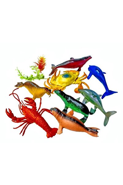 OEM Set 8 figurines, marine creatures, multicolor, 10-14 cm