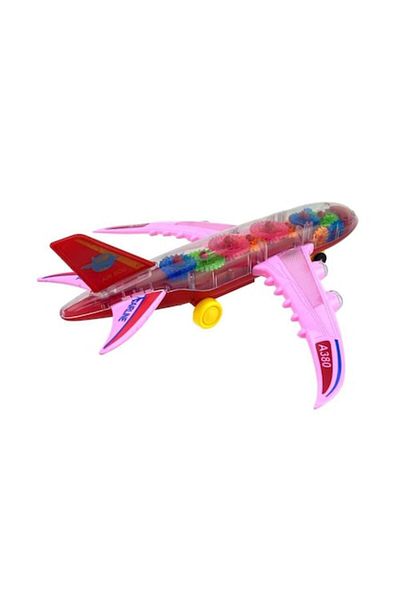 OEM Avion cu carcasa transparenta, lumini si sunete, 30 cm