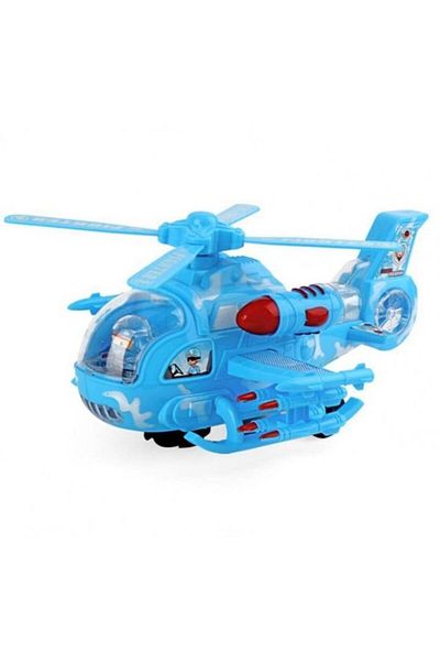 OEM Helicopter with sounds and lights, blue, 26 cm