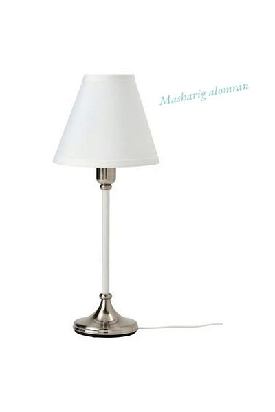 IKEA Table lamp, nickel/white finish, 54 cm