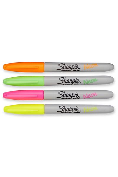 Art Tone Sharpie Permanent Marker Fine Neon 4 Pack