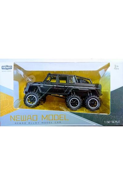 OEM Metal car with shock absorbers, rubber wheels, lights and sounds, black SUV, 1:32