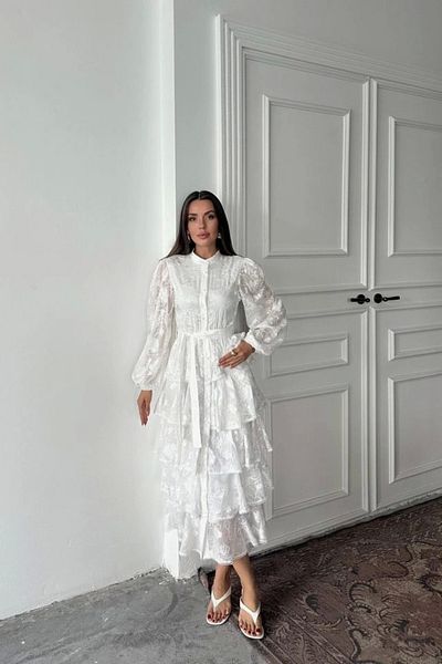 VİVALETTA Rochie stratificată cu dungi albe