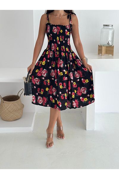 MaxiMor Women's Skirt Ruffled Casual Summer Viscose Fabric Dress Standard Size Smlxl Compatible Length 100 cm