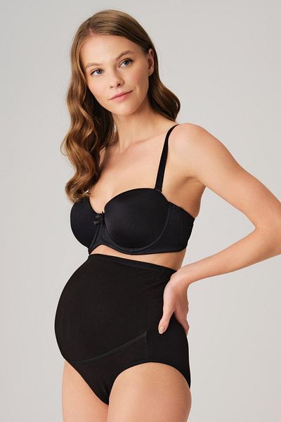 İpeksi Cotton and Modal Fabric High Waist Black Maternity Panties