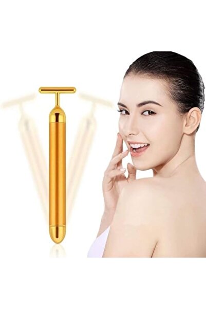 Bonjour جهاز تدليك الوجه بيوتي بار جولدن بلس عيار 24 قيراط - أداة تدليك الوجه...