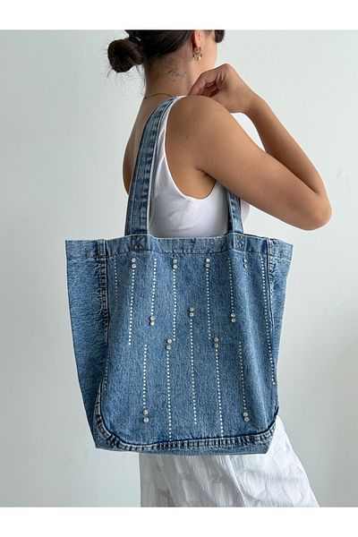 KIRASE Model nou din stofă de denim, cu piatră, de calitate elegantă, atât pentru zi cu zi, cât și pentru geantă de mână și de umăr elegantă
