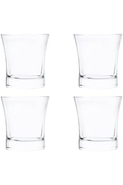 ALSAIF 4 pieces Glass cup set, designed with a wide opening and a stable base