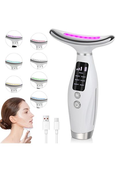 Bonjour Neck Face Massager, Necomi Face Sculpting Tool Multi-Function Face Massager with 7 Color Modes, 45±