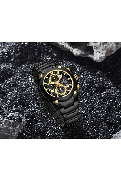 Naviforce Luxury Chronograph Wrist Watch for Men with Stainless Steel Strap Water Resistant Multi-Function