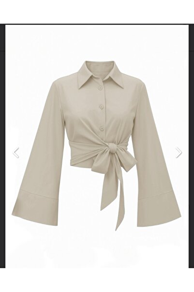 ZENNE MODA Yandan baglamalı ispanyol kol gömlek
