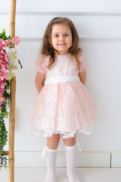 Baby Animals Baby Girl Dress Girl's Dress Birthday Party Wedding Dress Ruched Short Sleeve Lined Dress