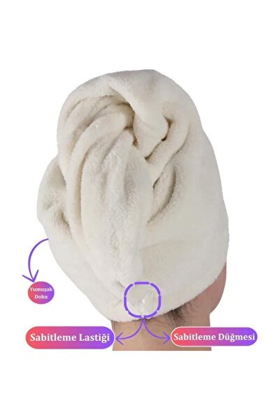 Embays Button Elastic Hair Towel, Hair Cap, Facial Care Towel, Hair Drying Cap