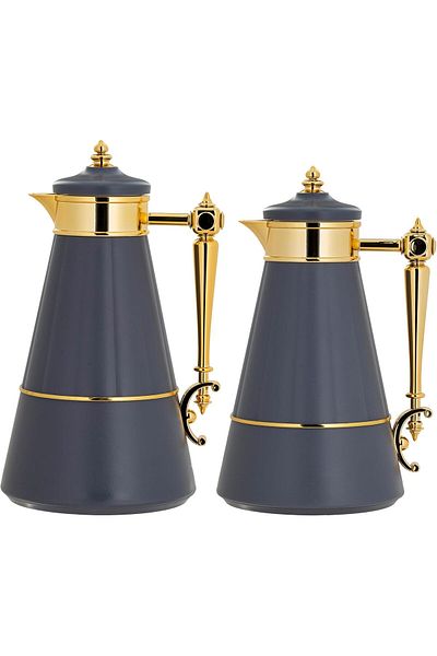 ALSAIF DALEEN 2-Pieces Coffee and Tea Vacuum Flask, leak-proof and keeps drinks hot, 0.7 Liter/1 Lit