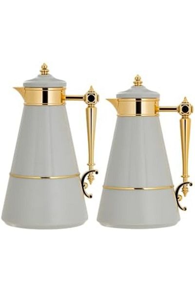 ALSAIF DALEEN 2- Pieces Coffee and Tea Vacuum Flask, leak-proof and keeps drinks hot, 0.7Liter/1Lite
