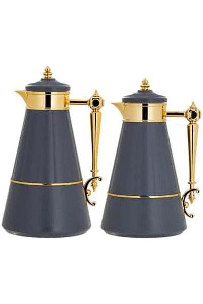 ALSAIF DALEEN 2-Pieces Coffee and Tea Vacuum Flask, leak-proof and keeps drinks hot, 0.7 Liter/1 Lit