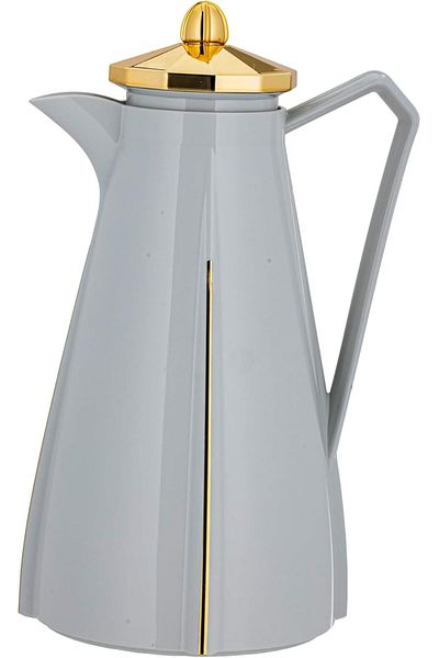 ALSAIF Coffee and Tea Vacuum Flask, leak-proof and keeps drinks hot, 1Liter, gray/Gold