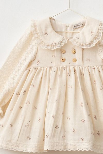 minuma Baby Girl Muslin Tulip Printed Dress 9/24 Months