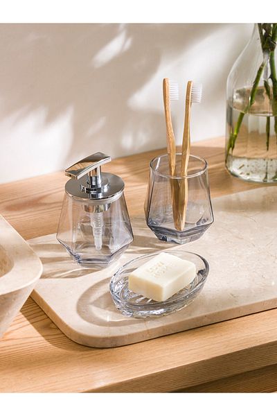 LC Waikiki Άχρωμο Σετ Μπάνιου 3 τεμαχίων Soly Special Design Glass