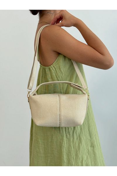 KIRASE Ολοκαίνουργιο μοντέλο Flat Straw Look Ποιότητα ώμου με ρυθμιζόμενο λουράκι, χιαστί, τσάντα χειρός και μπράτσου