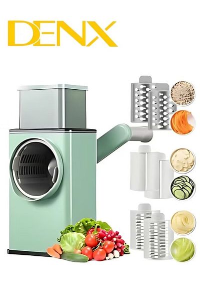 Denx مفرمة خضراوات متعددة الوظائف 3 في 1، قطاعة بطاطس وخضراوات يدوية، جبن من DX2526