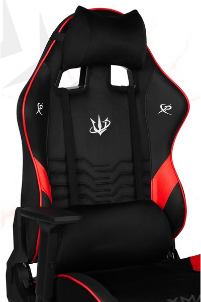 XMAX / Rio Terletmez Kısmi Derili Kadife Kumaş Kırmızı Siyah Gaming Oyuncu Koltuğu / 120 Kg Taşır