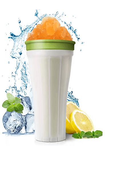 OEM Duufun iced drink glass, 14.5 x 9.8 cm, 150 ml, plastic, silicone, white, green