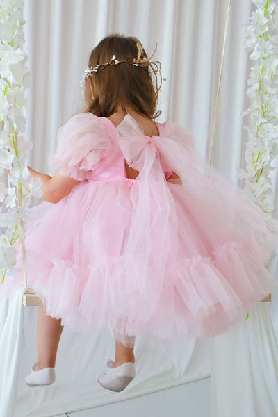 Baby Animals Baby Girl Dress Girl's Dress Birthday Party Wedding Dress Ruched Short Sleeve Lined Dress