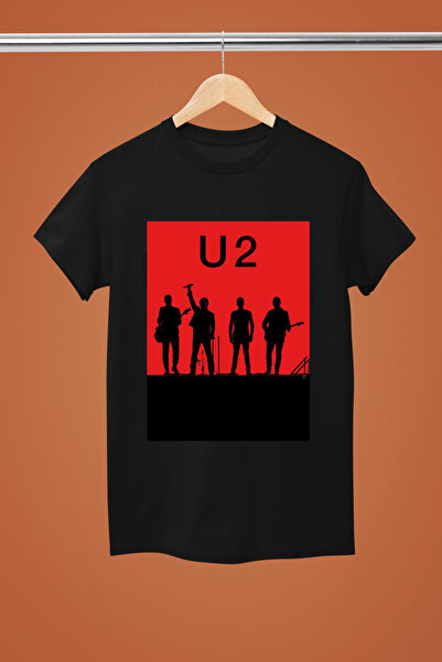 MAGORS تيشيرت روك من القطن بأكمام قصيرة وطبعة U2