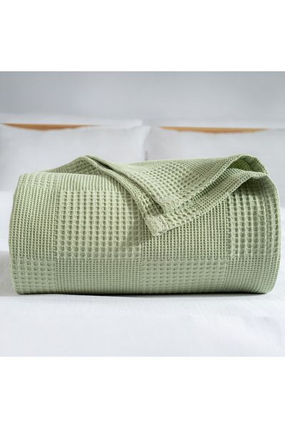 MYLASA HOME Waffle Pike Bedspread Single - 100% Cotton Lightweight 4 Season Use High Quality Pikes