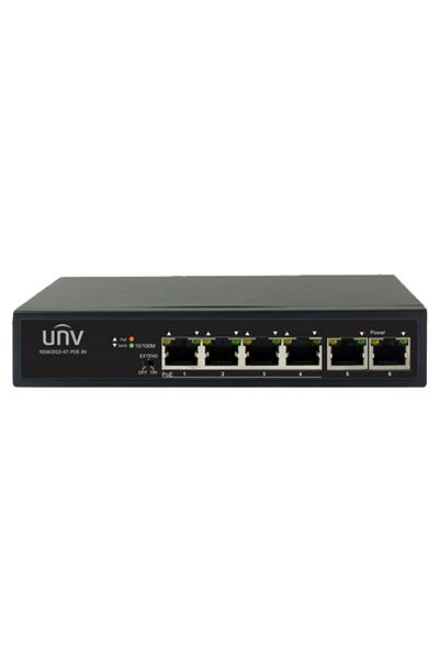 Uniview Switch cu 4 porturi PoE+, 2 porturi RJ45 uplink - UNV NSW2010-6T-POE-IN