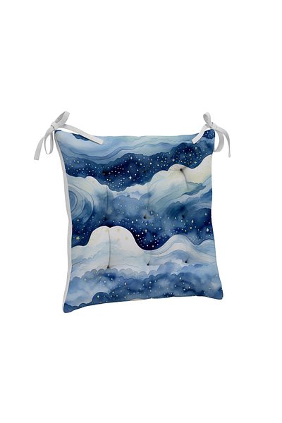 yok yok evim eve dair her şey 9-Piece Sea Themed Patterned Fluffy Living Room Balcony Garden Kitchen Chair Cushion